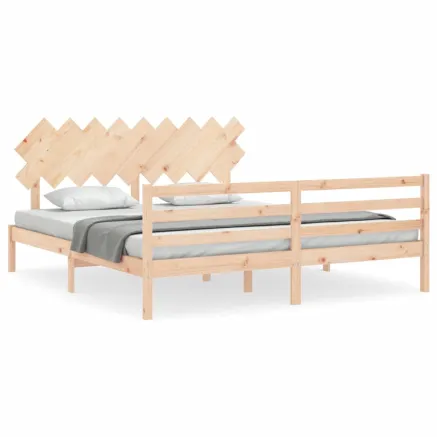 Cadre de lit sans matelas bois massif 2