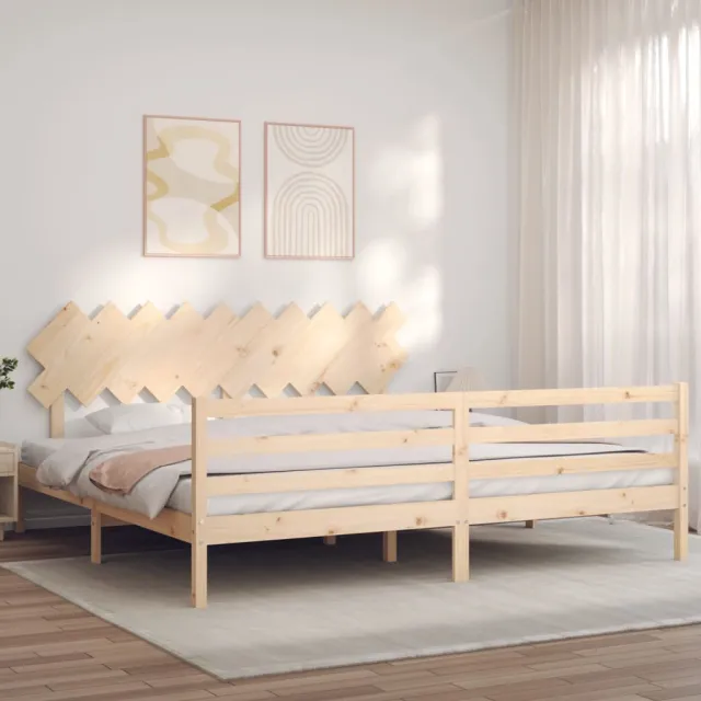 Cadre de lit sans matelas 200x200 cm bois massif