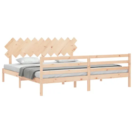 Cadre de lit sans matelas 200x200 cm bois massif