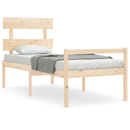 Lit pour personne âgée sans matelas bois massif 2