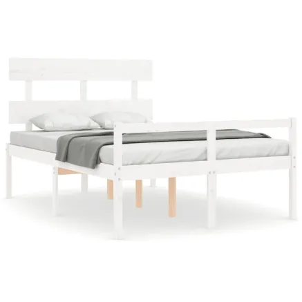 Lit pour personne âgée sans matelas blanc bois massif 2