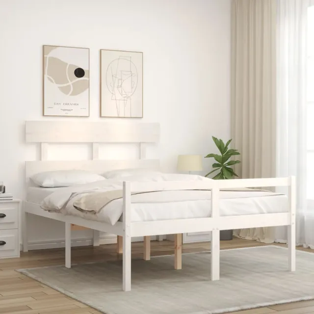 Lit pour personne âgée sans matelas blanc bois massif