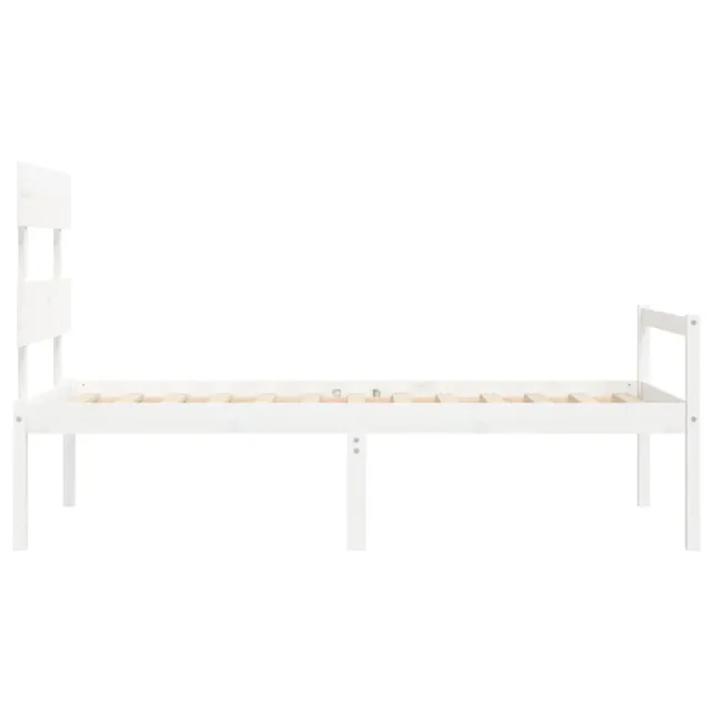 Lit pour personne âgée et tête de lit 90x200 cm bois massif