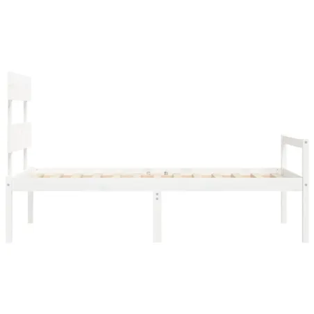 Lit pour personne âgée et tête de lit 90x200 cm bois massif