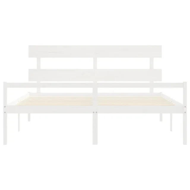 Lit pour personne âgée sans matelas blanc 200x200cm bois massif