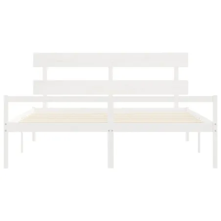 Lit pour personne âgée sans matelas blanc 200x200cm bois massif