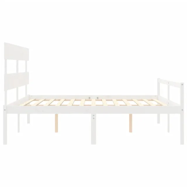 Lit pour personne âgée sans matelas blanc 200x200cm bois massif