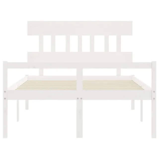 Lit pour personne âgée sans matelas blanc bois massif