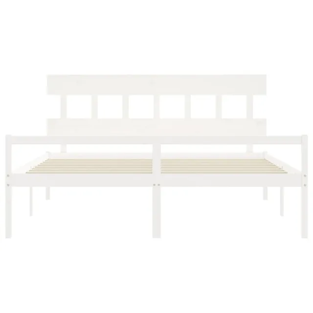 Lit pour personne âgée sans matelas blanc 200x200cm bois massif