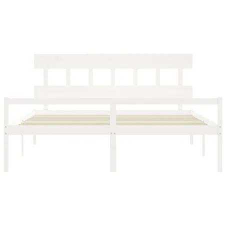 Lit pour personne âgée sans matelas blanc 200x200cm bois massif