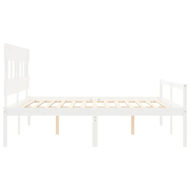 Lit pour personne âgée sans matelas blanc 200x200cm bois massif