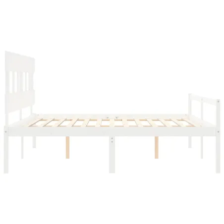 Lit pour personne âgée sans matelas blanc 200x200cm bois massif