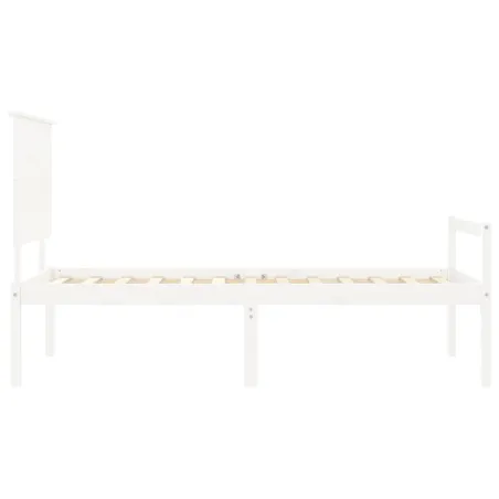 Lit pour personne âgée sans matelas blanc bois massif