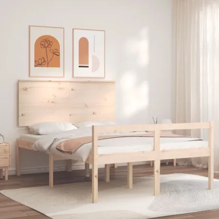 Lit pour personne âgée sans matelas 140x190 cm bois massif