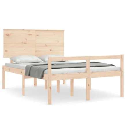 Lit pour personne âgée sans matelas 140x190 cm bois massif 2