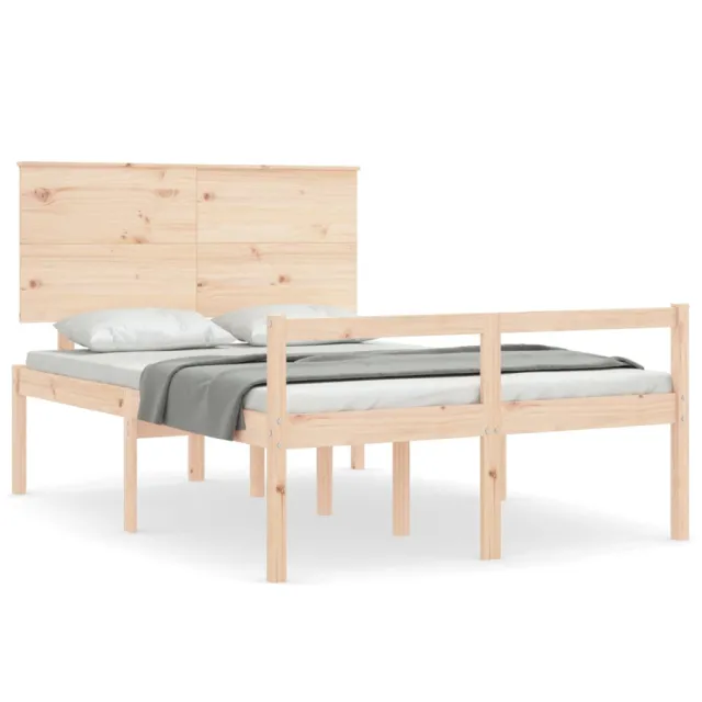 Lit pour personne âgée sans matelas 140x190 cm bois massif
