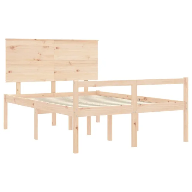 Lit pour personne âgée sans matelas 140x190 cm bois massif
