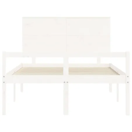 Lit pour personne âgée sans matelas blanc 120x200cm bois massif