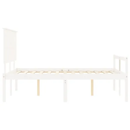 Lit pour personne âgée sans matelas blanc 120x200cm bois massif