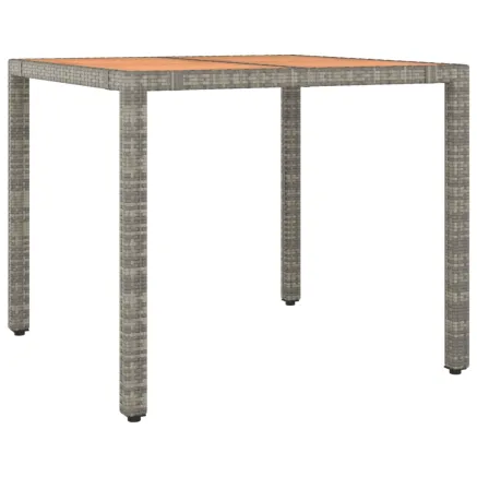 Table de jardin et dessus en bois Gris Résine tressée et acacia 2
