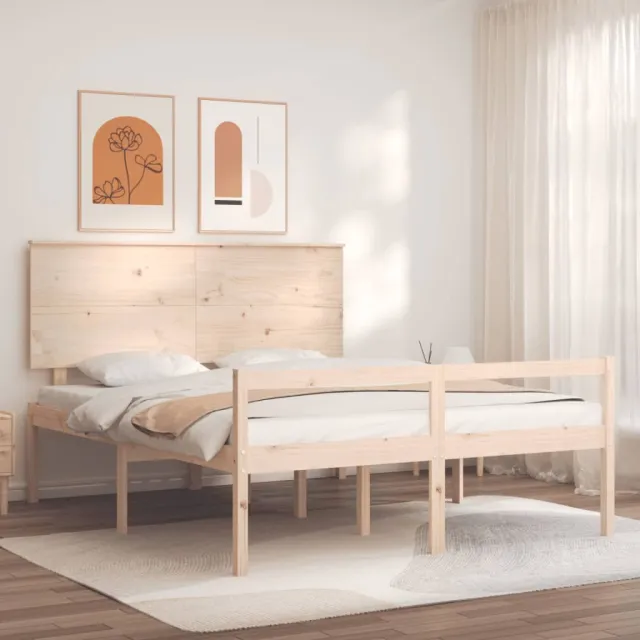 Lit pour personne âgée sans matelas 160x200 cm bois massif