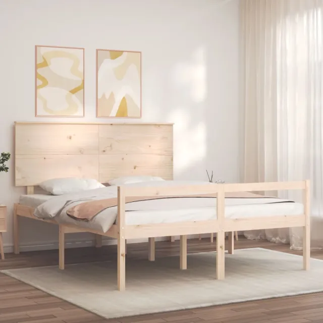Lit pour personne âgée sans matelas 160x200 cm bois massif