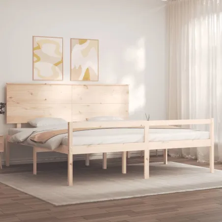 Lit pour personne âgée sans matelas bois massif