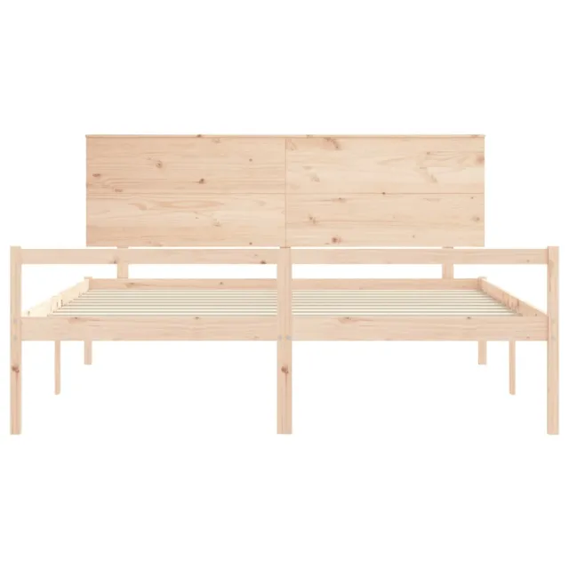 Lit pour personne âgée et tête de lit 200x200 cm bois massif