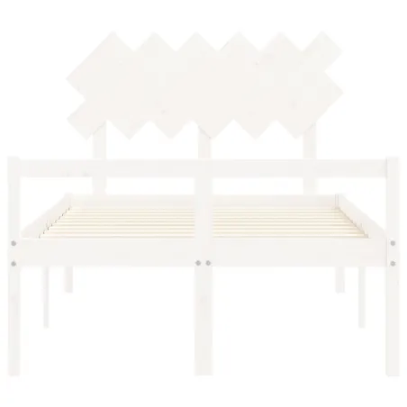 Lit pour personne âgée sans matelas blanc bois massif