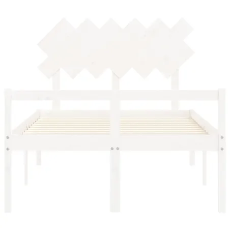 Lit pour personne âgée sans matelas blanc bois massif