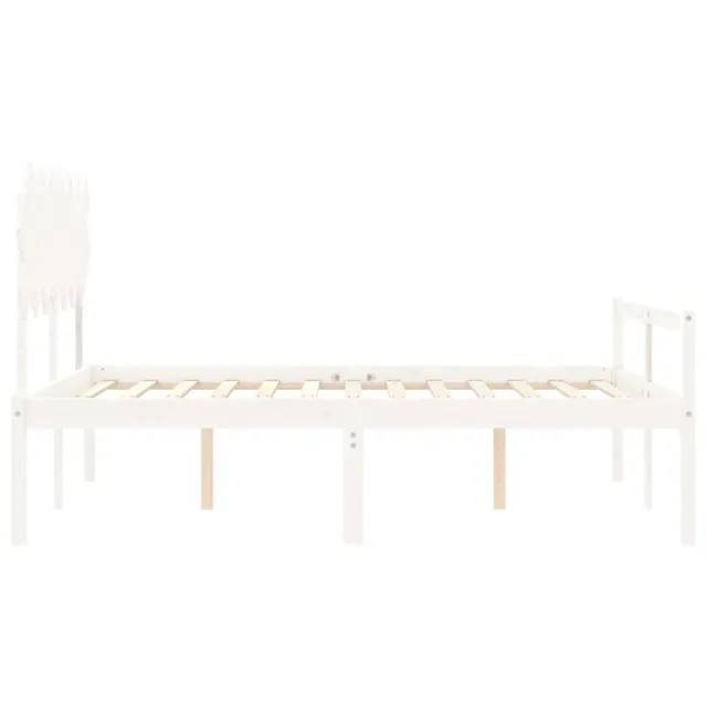 Lit pour personne âgée sans matelas blanc 140x190cm bois massif