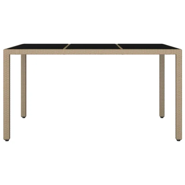 Table de jardin plateau en verre Résine tressée verre trempé