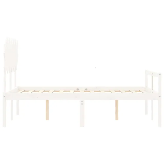 Lit pour personne âgée sans matelas blanc 120x200cm bois massif