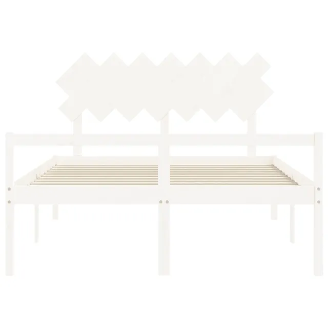 Lit pour personne âgée sans matelas blanc 140x200cm bois massif