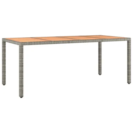 Table de jardin et dessus en bois Gris Résine tressée et acacia