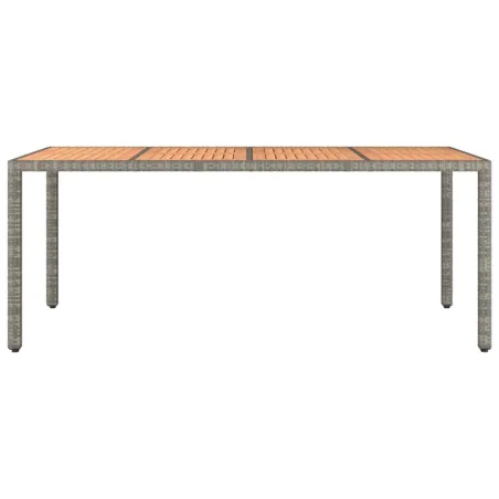 Table de jardin et dessus en bois Gris Résine tressée et acacia