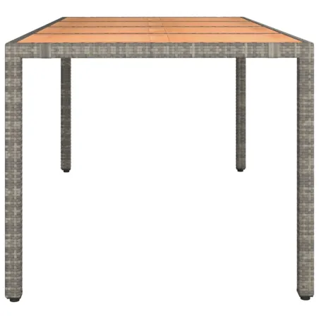 Table de jardin et dessus en bois Gris Résine tressée et acacia