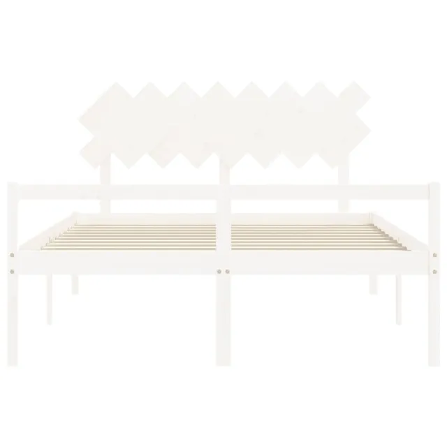 Lit pour personne âgée sans matelas blanc 160x200cm bois massif