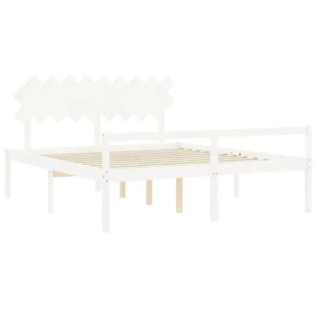 Lit pour personne âgée sans matelas blanc bois massif