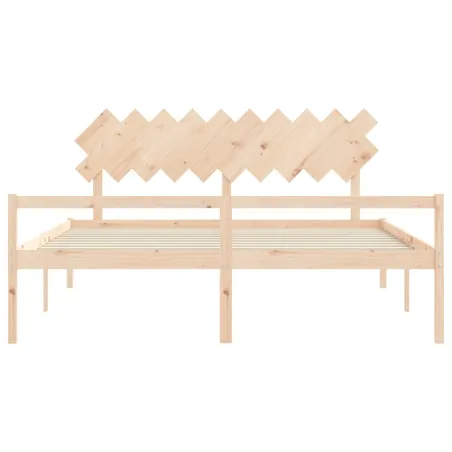 Lit pour personne âgée et tête de lit 200x200 cm bois massif