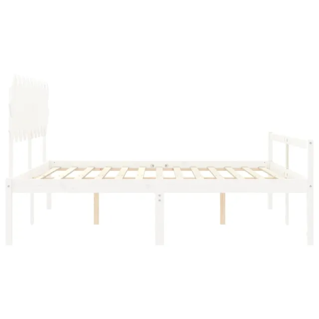 Lit pour personne âgée sans matelas blanc 200x200cm bois massif