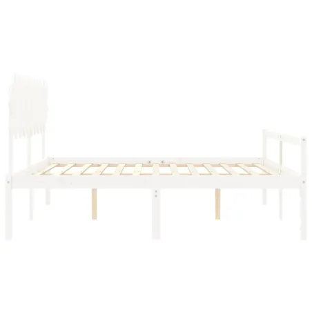 Lit pour personne âgée sans matelas blanc 200x200cm bois massif