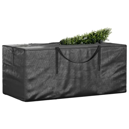 Sac de rangement pour sapin de Noël noir 150x75x75 cm PE 2