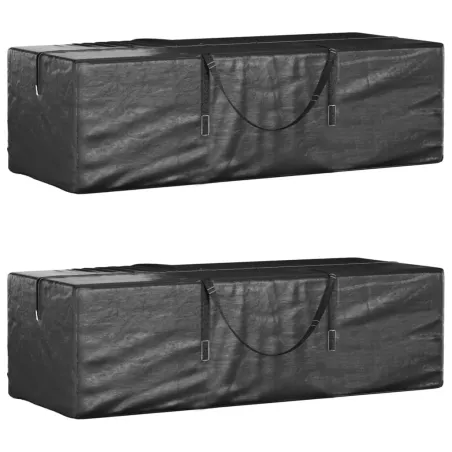 Sacs de rangement pour sapin de Noël 2 pcs noir polyéthylène