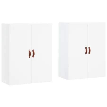 Armoires murales 2 pcs blanc 69,5x34x90 cm