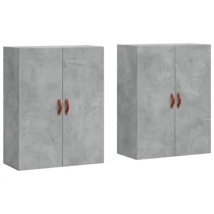 Armoires murales 2 pcs gris béton 69,5x34x90 cm 2