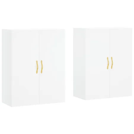 Armoires murales 2 pcs blanc 69,5x34x90 cm