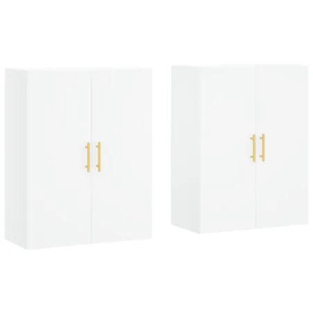 Armoires murales 2 pcs blanc 69,5x34x90 cm