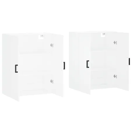 Armoires murales 2 pcs blanc 69,5x34x90 cm