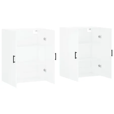 Armoires murales 2 pcs blanc 69,5x34x90 cm